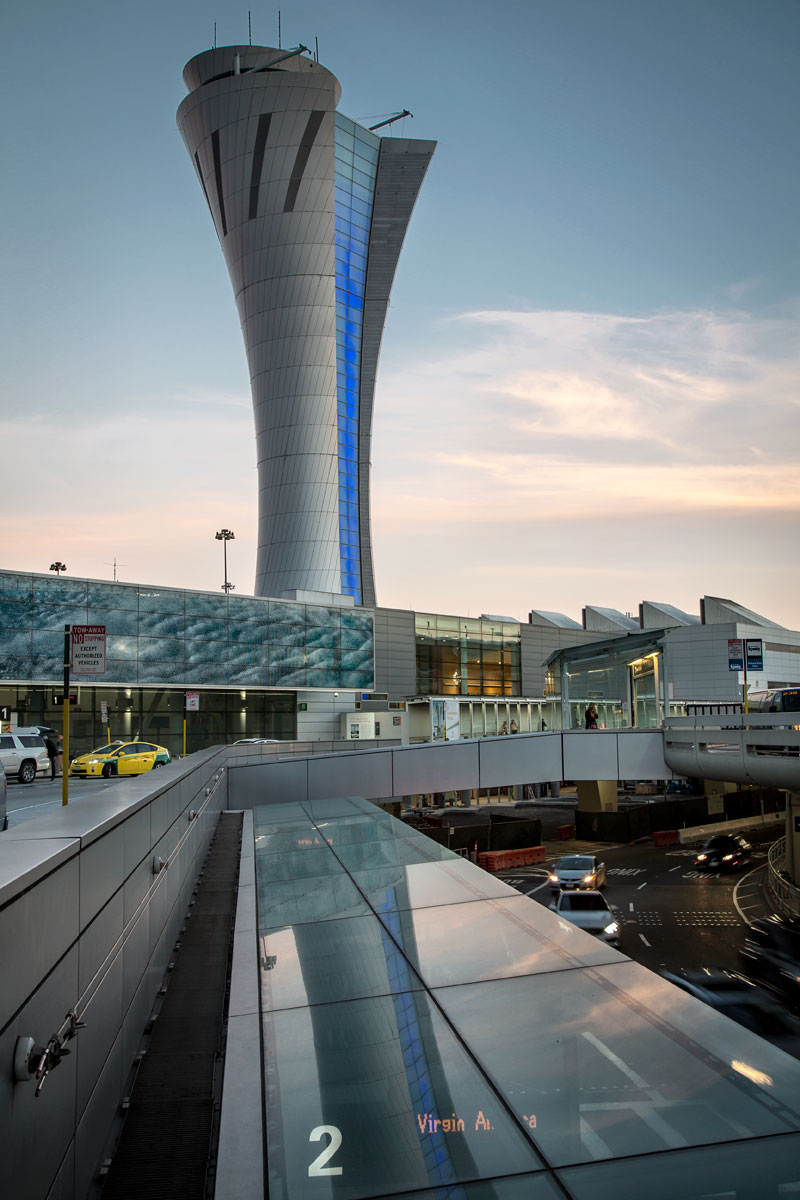 SFO airport control tower, San Francisco, HNTB, Fentress Architects, Keith, Panel, Pacific Erectors, Alucobond, Plus, SFO, Siliver, ACM, Photography, John, Swain