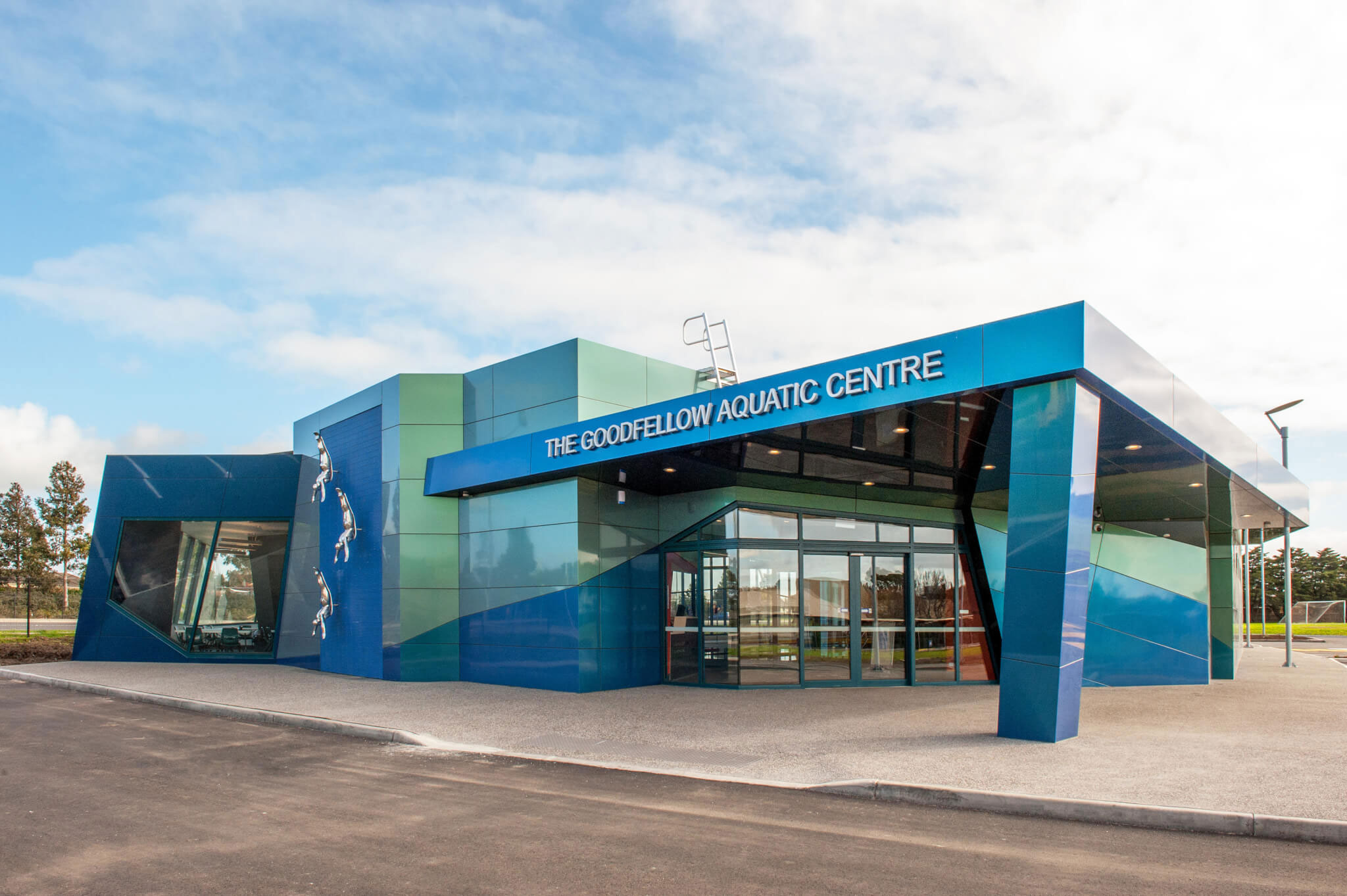 Goodfellow Aquatic Centre, Kardinia International College, Victoria, James Deans Architects, Upper Level Building Services, Alucobond PLUS Spectra Metallic